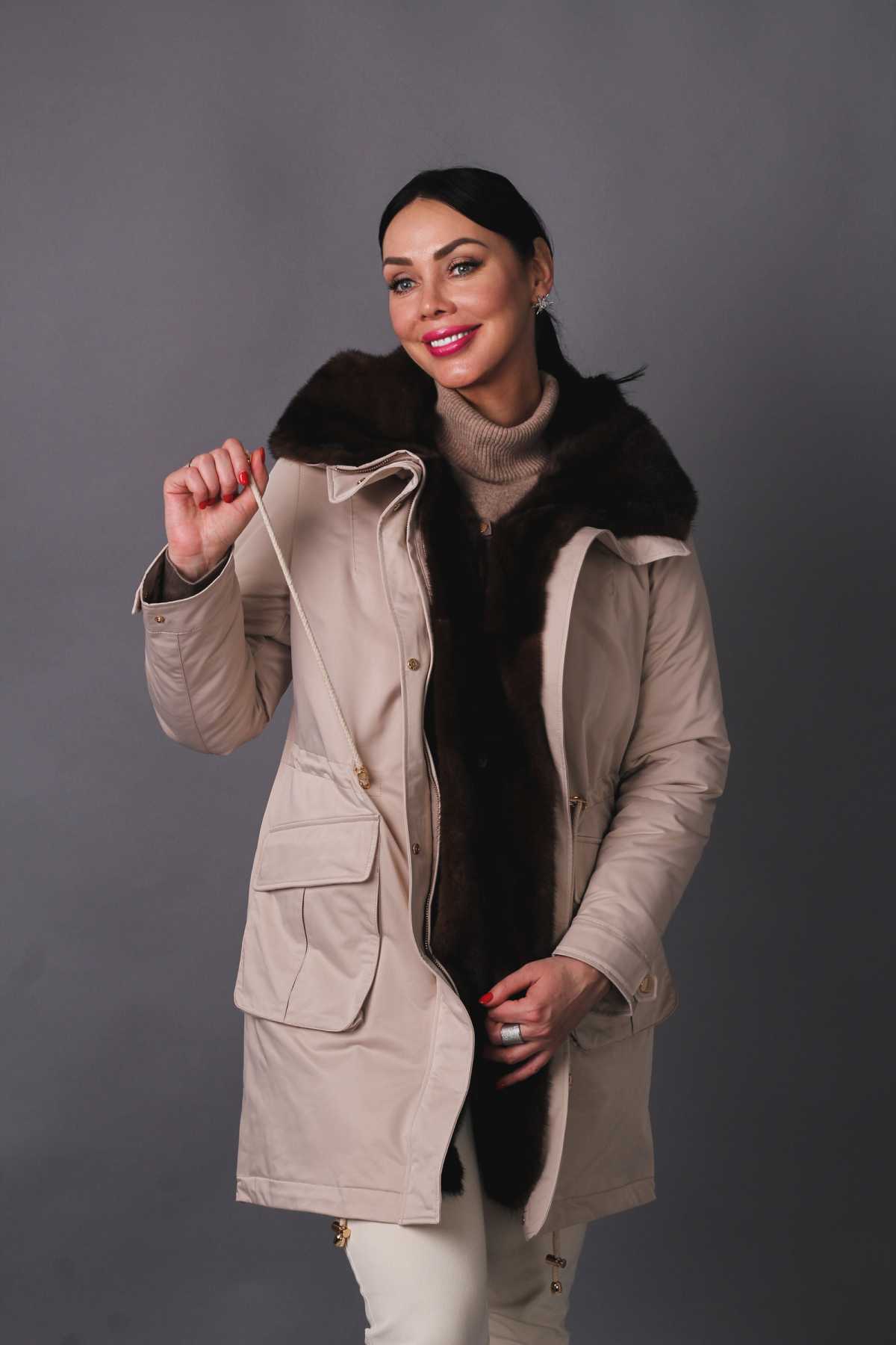 Купить парку с мехом норки KELLY